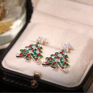 Christmas tree 🎄 earrings colorful stones